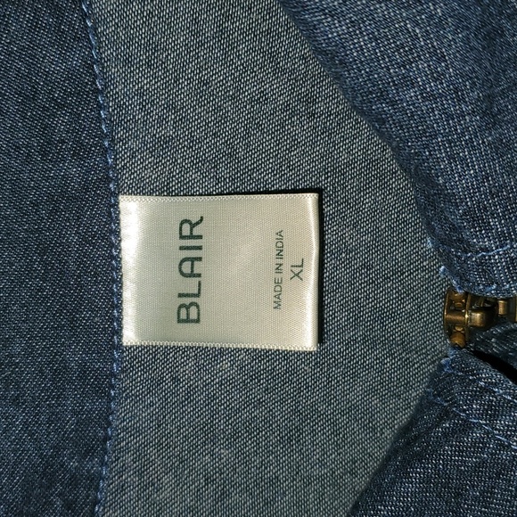 Blair Demin Detailed Zip Up Long Sleeved Shirt XL - Picture 4 of 4